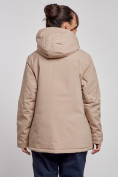 Оптом Горнолыжная куртка женская зимняя большого размера бежевого цвета 3936B в Екатеринбурге, фото 4