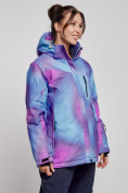 Оптом Горнолыжная куртка женская зимняя большого размера фиолетового цвета 3936F в Екатеринбурге, фото 3