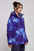 Оптом Горнолыжная куртка женская зимняя большого размера синего цвета 3936S в Екатеринбурге, фото 3