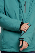 Оптом Горнолыжная куртка женская зимняя большого размера зеленого цвета 3936Z в Казани, фото 6