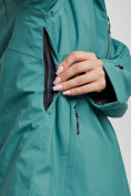 Оптом Горнолыжная куртка женская зимняя большого размера зеленого цвета 3936Z в Казани, фото 7