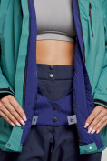 Оптом Горнолыжная куртка женская зимняя большого размера зеленого цвета 3936Z в Екатеринбурге, фото 8