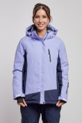 Оптом Горнолыжная куртка женская зимняя большого размера фиолетового цвета 3960F в Екатеринбурге