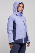 Оптом Горнолыжная куртка женская зимняя большого размера фиолетового цвета 3960F в Екатеринбурге, фото 5