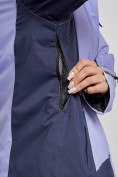 Оптом Горнолыжная куртка женская зимняя большого размера фиолетового цвета 3960F в Екатеринбурге, фото 7