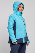 Оптом Горнолыжная куртка женская зимняя большого размера голубого цвета 3960Gl в Екатеринбурге, фото 12