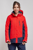 Оптом Горнолыжная куртка женская зимняя большого размера красного цвета 3960Kr в Екатеринбурге
