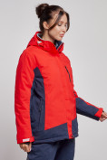 Оптом Горнолыжная куртка женская зимняя большого размера красного цвета 3960Kr в Екатеринбурге, фото 2