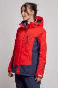 Оптом Горнолыжная куртка женская зимняя большого размера красного цвета 3960Kr в Екатеринбурге, фото 3
