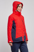 Оптом Горнолыжная куртка женская зимняя большого размера красного цвета 3960Kr в Екатеринбурге, фото 5