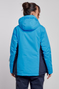 Оптом Горнолыжная куртка женская зимняя большого размера синего цвета 3960S в Екатеринбурге, фото 4