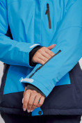 Оптом Горнолыжная куртка женская зимняя большого размера синего цвета 3960S в Екатеринбурге, фото 5