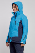 Оптом Горнолыжная куртка женская зимняя большого размера синего цвета 3960S в Екатеринбурге, фото 8