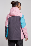 Оптом Горнолыжная куртка женская зимняя большого размера розового цвета 3963R в Екатеринбурге, фото 5
