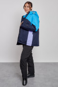 Оптом Горнолыжная куртка женская зимняя большого размера синего цвета 3963S в Екатеринбурге, фото 11