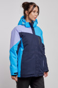 Оптом Горнолыжная куртка женская зимняя большого размера синего цвета 3963S в Екатеринбурге, фото 3