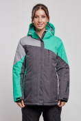 Оптом Горнолыжная куртка женская зимняя большого размера зеленого цвета 3963Z в Екатеринбурге