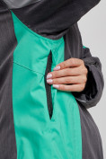 Оптом Горнолыжная куртка женская зимняя большого размера зеленого цвета 3963Z в Екатеринбурге, фото 7