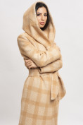 Оптом Пальто зимнее женское бежевого цвета 4017B в Казани, фото 10