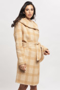 Оптом Пальто зимнее женское бежевого цвета 4017B в Казани, фото 2