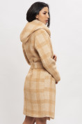 Оптом Пальто зимнее женское бежевого цвета 4017B в Екатеринбурге, фото 7