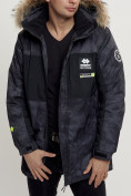 Оптом Зимняя куртка с мехом мужская черного цвета 404Ch, фото 11