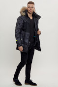 Оптом Зимняя куртка с мехом мужская черного цвета 404Ch, фото 3