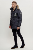 Оптом Зимняя куртка с мехом мужская черного цвета 404Ch, фото 6