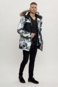 Оптом Зимняя куртка с мехом мужская светло-серого цвета 404SS в Казани, фото 10