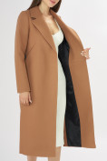 Оптом Пальто демисезонное коричневого цвета 42105K, фото 10