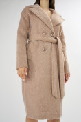 Оптом Пальто зимняя женская бежевого цвета 42114B в Казани, фото 7
