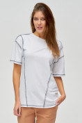 Оптом Женские футболки с вышивкой белого цвета 4309Bl в Екатеринбурге, фото 3
