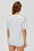 Оптом Женские футболки с вышивкой белого цвета 4309Bl в Екатеринбурге, фото 4