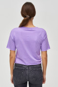 Оптом Топ футболка женская фиолетового цвета 4318F в Казани, фото 5