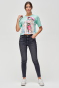 Оптом Топ футболка женская салатового цвета 4320Sl в Казани, фото 2