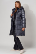 Оптом Пальто утепленное с капюшоном зимнее женское  темно-серого цвета 442116TC в Екатеринбурге, фото 6