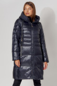Оптом Пальто утепленное с капюшоном зимнее женское  темно-синего цвета 442116TS в Казани, фото 11