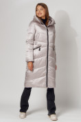 Оптом Пальто утепленное зимнее женское  бежевого цвета 442152B, фото 10