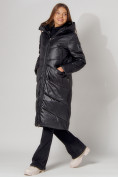 Оптом Пальто утепленное зимнее женское  черного цвета 442152Ch в Екатеринбурге, фото 3