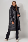 Оптом Пальто утепленное зимнее женское  черного цвета 442152Ch в Екатеринбурге, фото 10