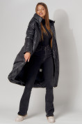 Оптом Пальто утепленное зимнее женское  черного цвета 442152Ch в Екатеринбурге, фото 11