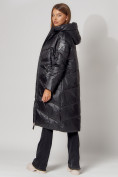 Оптом Пальто утепленное зимнее женское  черного цвета 442152Ch в Екатеринбурге, фото 12