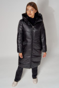 Оптом Пальто утепленное зимнее женское  черного цвета 442152Ch в Екатеринбурге, фото 5
