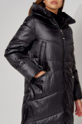 Оптом Пальто утепленное зимнее женское  черного цвета 442152Ch в Екатеринбурге, фото 6