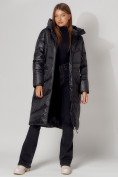 Оптом Пальто утепленное зимнее женское  черного цвета 442152Ch в Екатеринбурге, фото 8