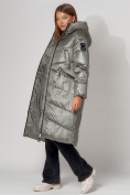 Оптом Пальто утепленное зимнее женское  цвета хаки 442152Kh в Екатеринбурге, фото 7