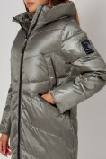 Оптом Пальто утепленное зимнее женское  цвета хаки 442152Kh в Екатеринбурге, фото 11