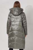 Оптом Пальто утепленное зимнее женское  цвета хаки 442152Kh в Екатеринбурге, фото 13