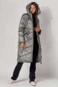 Оптом Пальто утепленное зимнее женское  цвета хаки 442152Kh в Екатеринбурге, фото 10