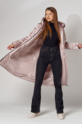 Оптом Пальто утепленное зимнее женское  розового цвета 442152R, фото 11